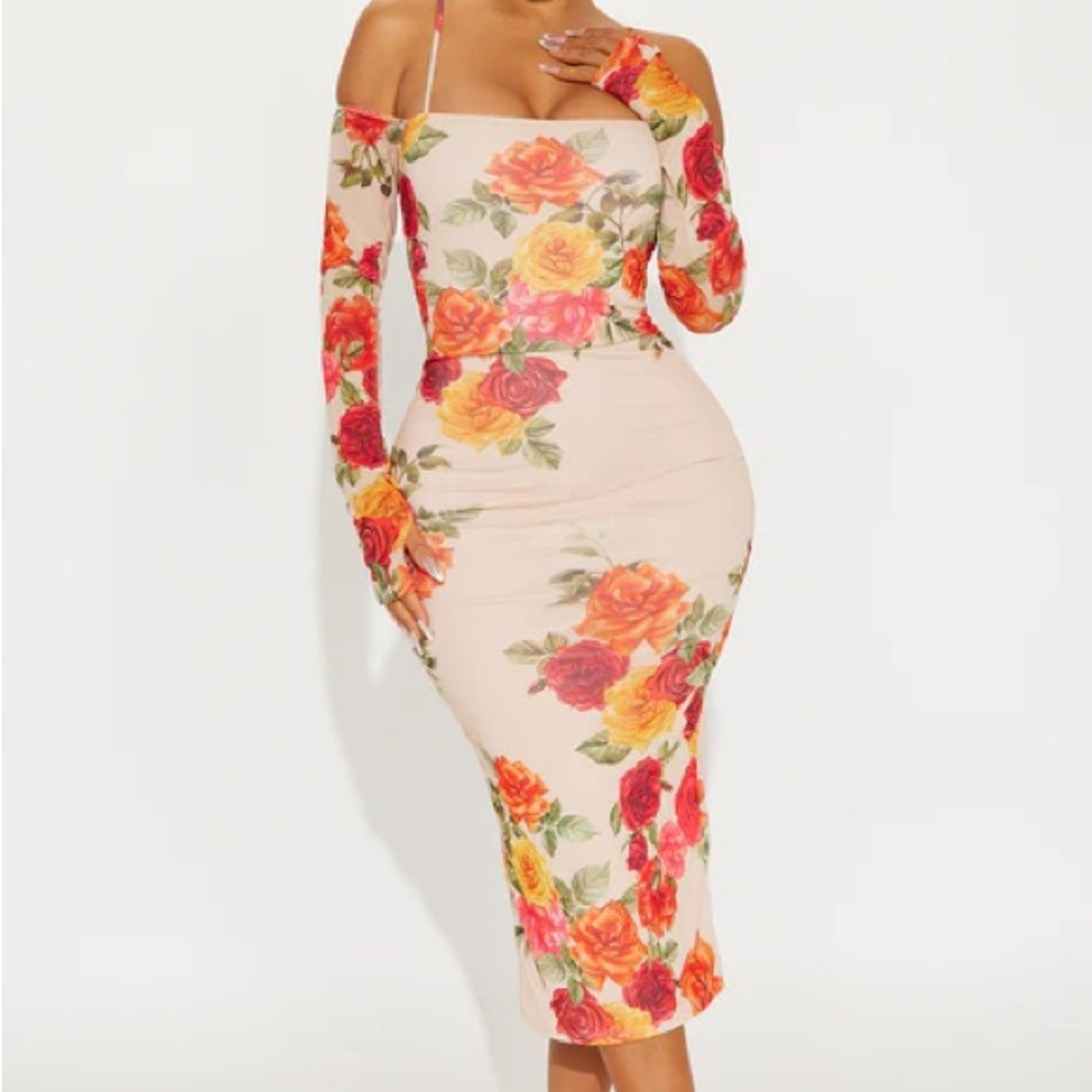 Fashion Nova Danielle Mesh Midi Dress